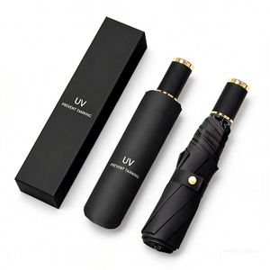 Wholesale Promotion Business Gift 3 Folding Uv Manual for Rain <b>Windproof</b> Sun Parasol Custom <b>Umbrella</b> With Logo - Product Image 1