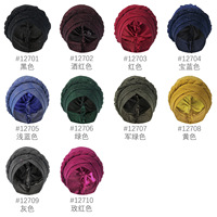 Nuevo Turbante de Color Sólido con Lentejuelas, Gorro Musulmán con Trenza Pequeña, Gorras de Algodón Transpirable con Certificación CE para Uso Diario