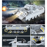 Tanque Panther Alemán Militar de la Segunda Guerra Mundial 121, Serie de Armas de Soldados, Modelo de Ladrillos de Construcción para Niños, Sets de Bloques de Construcción de la Segunda Guerra Mundial