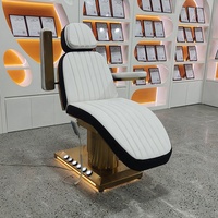 Nouveau Lit de Beauté de Luxe, Lit Électrique pour Extensions de Cils, Lit Facial, 3 Moteurs, Cuir PU, Base Métallique, Lit de Massage Spa, Ensemble de Mobilier de Salon