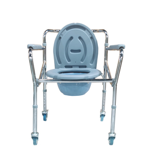 Chaise de toilette roulante réglable pour personnes âgées, chaise de <span class=keywords><strong>douche</strong></span> mobile en acier, hauteur réglable, <span class=keywords><strong>aide</strong></span> à la salle de bain - Product Image 2