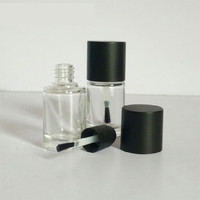 Botol Pemoles kuku bening 10ml 12ml sampel Makeup Enamel bulat kosong kaca 3ml 5ml botol minyak kutikula dengan sikat Sub botol