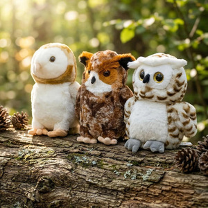 Peluche réaliste Hibou de grange et Hibou à longues oreilles avec rembourrage en coton PP, coussin éducatif à câliner pour les 14 ans et plus, unisexe - Product Image 3