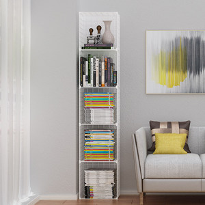 Simple Floor Standing Bookshelf Iron Multi Layer Narrow Storage Rack For Dorm Room Office Space Saving Organization Shelf - Product Image 3