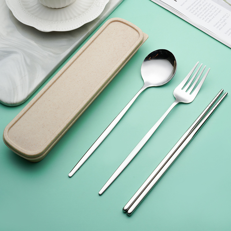 Silver Three-Piece Set [Fork Spoon and Chopsticks]]