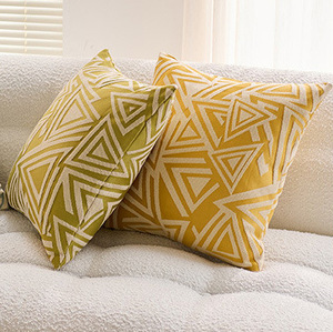 Housse de <span class=keywords><strong>coussin</strong></span> carrée en fibre de polyester jacquard géométrique abstrait tridimensionnel haut de gamme, style luxe léger, pour canapé et lit - Product Image 3