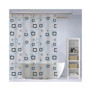 <span class=keywords><strong>Rideau</strong></span> <span class=keywords><strong>de</strong></span> <span class=keywords><strong>douche</strong></span> en tissu uni imprimé <span class=keywords><strong>avec</strong></span> logo personnalisé <span class=keywords><strong>avec</strong></span> doublure transparente en Peva anti-taches et moisissure pour la salle <span class=keywords><strong>de</strong></span> bain - Product Image 1