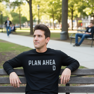 Camiseta de manga larga con cita sarcástica de Plan Ahead, ropa informal negra para hombre - Product Image 3