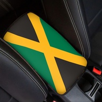 Coussin d'accoudoir central de voiture universel et fin, avec drapeau de la Jamaïque, soulage la pression sur les bras pendant la conduite