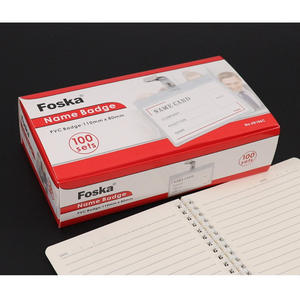 FOSKA 100 <span class=keywords><strong>Porte</strong></span>-cartes d'identité transparents horizontaux flexibles en <span class=keywords><strong>plastique</strong></span> pour étudiants avec attaches à clip pour protéger les cartes d'identité - Product Image 6