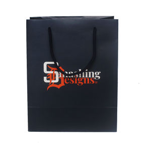 Embalaje OEM de papel artístico de 250gsm, embalaje de ropa personalizado, regalo azul, bolsa de papel de fondo cuadrado para compras - Product Image 3