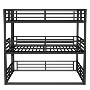 Lit superposé moderne à 3 niveaux pour enfants avec tiroirs de rangement, lits jumeaux en fer gain de place, cadre métallique de qualité commerciale pour petite <span class=keywords><strong>chambre</strong></span> ou salon - Product Image 6