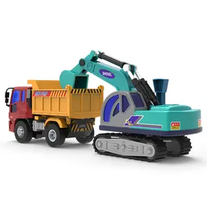 Best Verkopende Eco-Materiaal Zeer Wrijving Engineering Voertuig Gesimuleerde Dump Truck & Shovel Auto Serie Voor Kid Geschenken