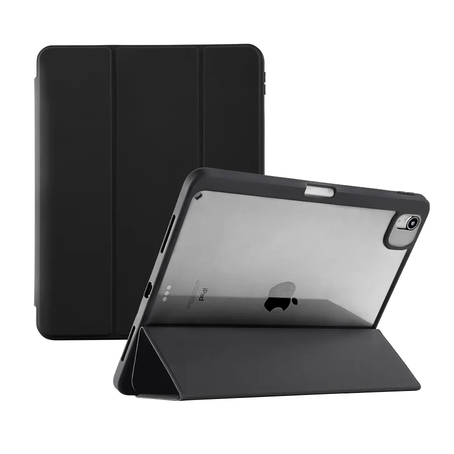 Tablet akrilik şeffaf kapak Tablet kapakları kalemlik üç katlı tutucu tablet kılıfı apple ipad 5 için kılıf ipad hava 2 kapak