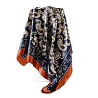 Foulard carré en soie effet paisley floral d'été personnalisé OEM et bandeau bohème pour queue de cheval et accessoire de cou élégant