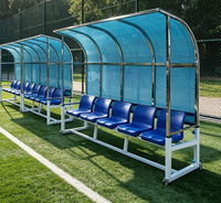 Banc d'entraînement mobile pour équipe de football avec toit en polycarbonate pour terrain de sport