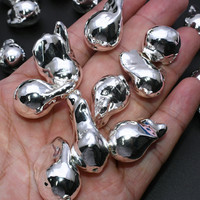 Haute qualité en gros naturel perles baroques d'eau douce platine plaqué or irrégularité perles en vrac pour la fabrication de bijoux à bricoler soi-même