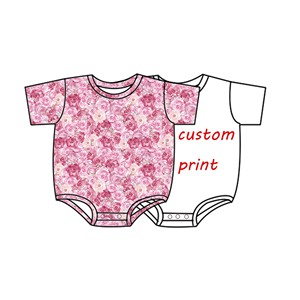 Qingli OEM Senza Tariffe Personalizzato Pagliaccetto Floreale Stampato per Bambine, Pagliaccetto a Bolle in Morbido Bambù a Maniche Corte per Uso Quotidiano - Product Image 1