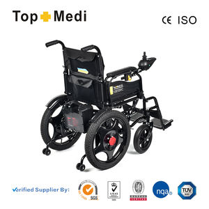 Sedia a rotelle pieghevole elettrica con freno a mano e frizione manuale e automatica con frizione elettrica portatile usata medica - Product Image 2