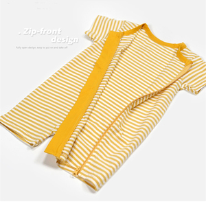 3-24 <span class=keywords><strong>mesi</strong></span> pagliaccetto con cerniera a maniche corte in cotone pigiama da bambina <span class=keywords><strong>2</strong></span> Pack tute per dormire e giocare - Product Image 6