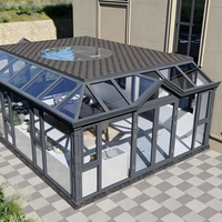 Kit de véranda OEM en alliage d'aluminium avec toit triangulaire en verre trempé, design européen pour villa, utilisation extérieure