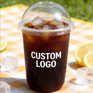 Gobelets à café en plastique PP 14oz 200ml Diamètre 90mm avec couvercle en dôme Gobelets jetables à double paroi pour les cafés - Product Image 4