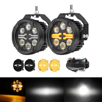 Y35 Fern- und Abblendlicht Blitz 3,5 Zoll 7 LED Externer Scheinwerfer Motorrad LED-Leuchten mit Schalter für BMW Motorräder