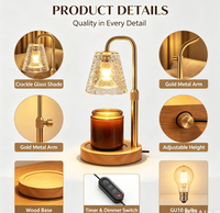 Lampe chauffe-bougie (lot de 2) avec minuterie et variateur d'intensité, hauteur réglable