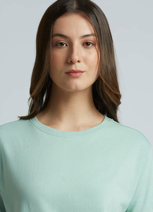 Camiseta de Mujer Anti-Pilling, Tejido de Algodón, Liso, Teñido, Bordado, Verano, Casual, Corte Ajustado, Cuello Redondo, Manga Larga, Transpirable - Product Image 3