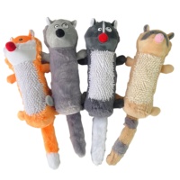 Jouet en peluche pour chien Lion, Marmotte, Furet - Jouet interactif qui couine avec queue en papier froissé pour chiens