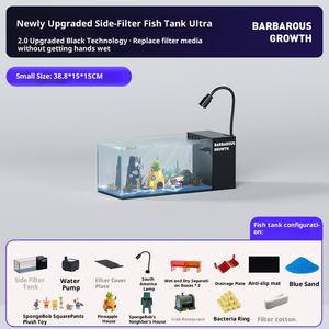 2025 שולחן עבודה חדש מלבן מודרני מלבן מסנן זכוכית בצד זכוכית אולטרה-עצמי מסתובב 220v-סט מלא אקווריום - Product Image 6