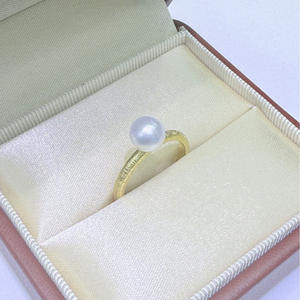 Exquisite Retro Style Starlight <b>Ring</b> Natural Freshwater 6.5-7mm Round <b>Pearl</b> Inlay Almost Flawless Aurora Trendy Number Shape - Product Image 3