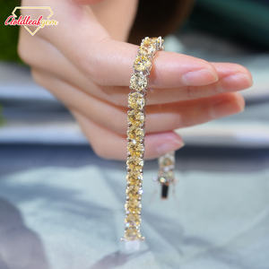 Customized Tennis Chain 2mm-6mm Wide Pink/Yellow/White Moissanite Brilliant Cut Classic 10k/14k/18k Gold 925 Silver <b>Bracelet</b> - Product Image 2