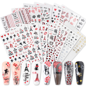 Cross-border hot nail stickers ins retro Western Valentine's Day series nail sweet stickers decorative nail