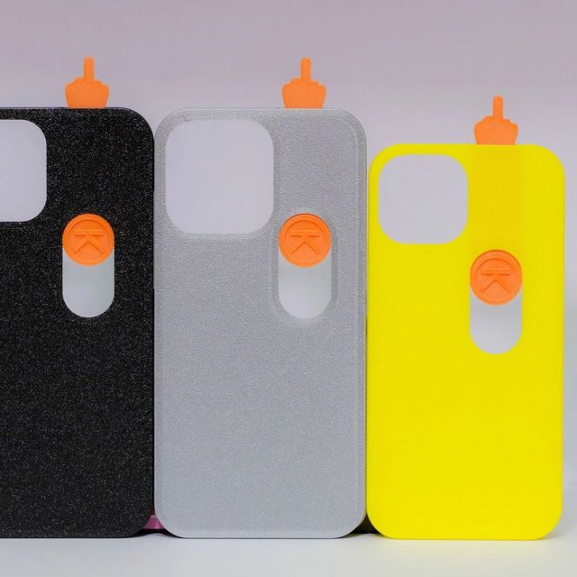 Creative Decompression Customised Gaming Style Finger Phone Case Shockproof PLA Unique Middle Finger Design for 12-16