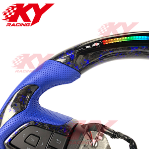 Accesorios Interiores para Automóviles, Volante Personalizado de Fibra de Carbono Forjada con Pantalla LED y Cuero Genuino para Toyota Highlander 2014+ - Product Image 2