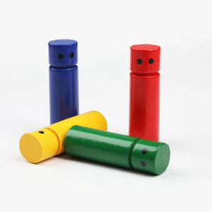 Poupée en bois colorée de 70mm, figurine à tête plate pour enfants, jouet éducatif en psychologie, unisexe, âge 2 à 4 ans - Product Image 1