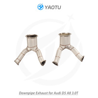 Downpipe YT SS304 dengan Katalis Tiga Arah, Insulasi Panas, Cocok untuk Audi D5 A8 3.0T, Part Modifikasi Knalpot Mobil