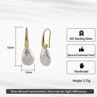 Boucles d'oreilles pendantes en perles baroques, bijoux en argent sterling 925 plaqué or 18 carats, élégantes, faites à la main, pour femmes, mariage, mariée, luxe, qualité supérieure