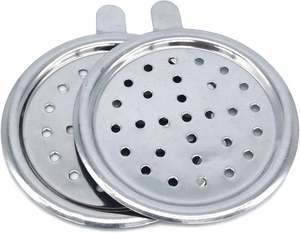 Pantallas metálicas de cachimba plateadas, soporte de carbón para cachimbas Shisha - Product Image 1