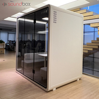 Cosses de bureau de supermarché populaires de conception de forme extensible de Soundbox pour des cosses de téléphone insonorisées d'hôtel avec les sièges intégrés