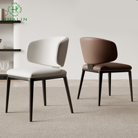 HUALIN Chaise de Restaurant Moderne Style Simple Chaise d'Hôtel Café Confortable en Cuir de Haute Qualité et Métal
