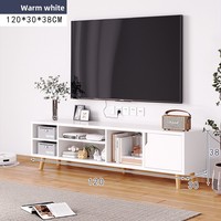 Meuble TV bas moderne et minimaliste avec extension télescopique et pieds en bois massif pour petits appartements, salon, chambre, mobilier de maison