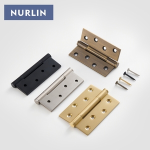 Nurlin Rắn Đồng 4 inch mịn nội thất cửa bản lề vàng cổ Đồng Đen mờ Niken chải tùy chọn - Product Image 3