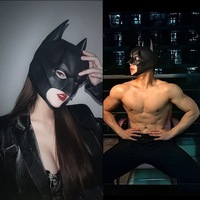 Masque de chauve-souris en latex noir, casque intégral, masque de cosplay de super-héros pour costume de fête d'Halloween