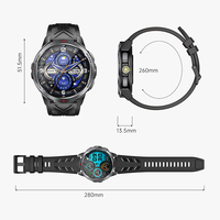 Reloj inteligente KT88 de pantalla grande resistente al agua 3ATM barato con linterna LED, aplicación de batería de 1100mAh Dafit llamada telefónica caras de reloj personalizadas