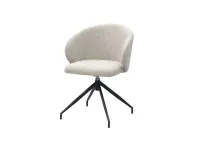 Chaise de salle à manger pivotante sans accoudoirs à coque incurvée en tissu texturé PU moderne pour la maison, le bureau et la salle de bain (DC-5009)