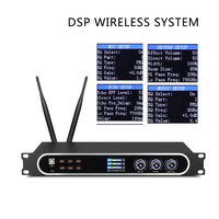 Procesador de Sonido Digital Profesional 2 en 1 con Efecto de Reverberación para Karaoke, Frecuencia UHF, 2*50 Canales, Micrófono Inalámbrico con Rango de 30-80M