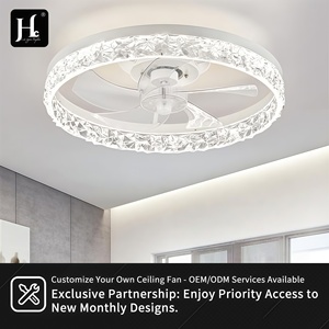 Modern Ceiling Fan Light LED Warm White Surface Mounted Plastic Body for Living Room 2700K 220V - Product Image 2