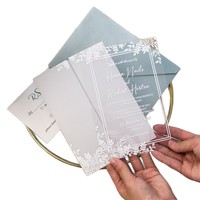 Ensembles d'invitations personnalisables en acrylique pour mariages, anniversaires, fêtes et événements professionnels – Style européen